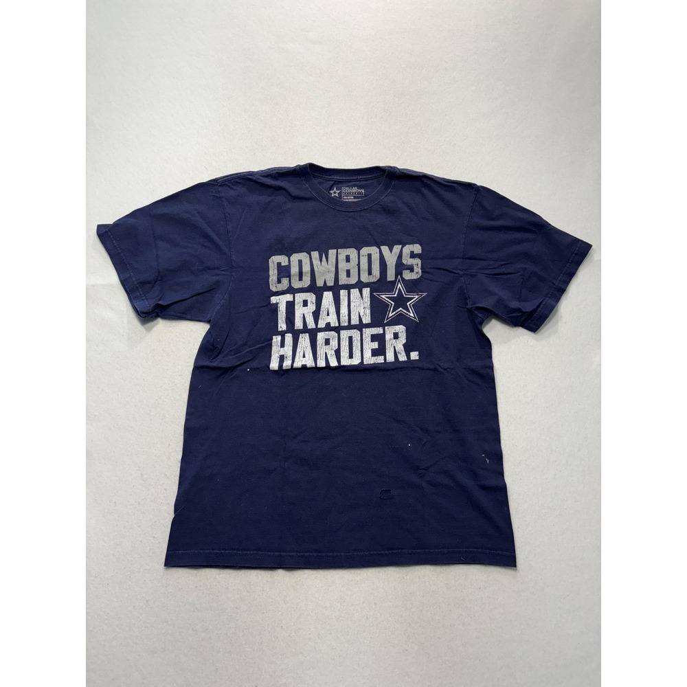 Dallas Cowboys Shirt Mens Large Blue NFL Football Cowboys Authentic Train Harder